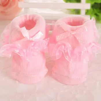 Baby Prinsesse Bowknots Sokker Spædbørn, Småbørn Babys Piger Bomuld Ankel Sokker 0-6 Måned
