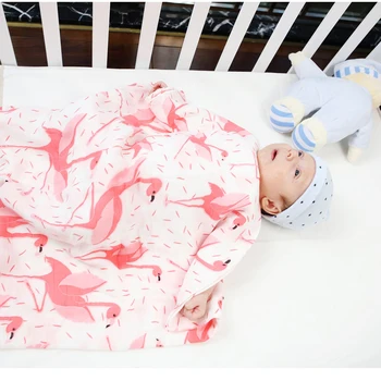Baby produFlamingo Økologisk Baby Swaddle Musselin Bambus-Bomuld Baby Tæppe Bleer Kuvert For Udledning Nyfødte, Wrap, Strøelse
