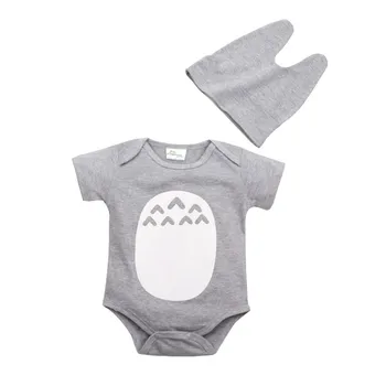 Baby Sparkedragt Buksedragt Bomuld Korte Ærmer Med Hat Karakter Tegnefilm Totoro Baby Sparkedragt Tøj Til 0-2T CD88O