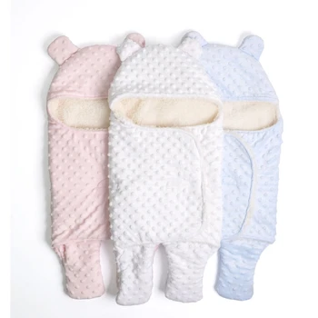 Baby Swaddle Tæppe, Varm Fleece Konvolutter Til Nyfødte Spædbarn Wrap Baby Sengetøj, Sovepose Nursling Sovende Plys