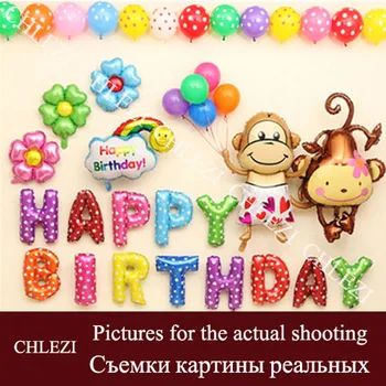 Baby tillykke med fødselsdagen tema fest dekoration Kombination, der passer balloner Dot latex helium-balloner baby kid legetøj CHLEZI1026