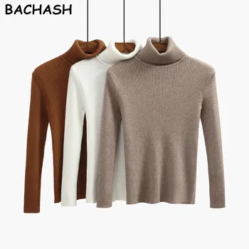BACHASH Høj Kvalitet Kvinder Sweater Nye Rullekrave Pullover Vinter Toppe Solid Cashmere Sweater Efterår Kvindelige Sweater Hot Salg