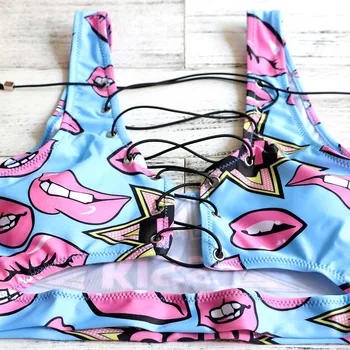 Badetøj til Kvinder bikini sæt to stykker Badedragt Badende 2017 Afrikanske Sexet g-streng Bikini snøre Biquini Badning Suit female 2792