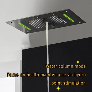 Badeværelse Bruser Sæt med LED brusehoved Loft Termostatisk Skjult Panel Luksus Badekar med Bruser Vandfald Boble Tåge HF5422