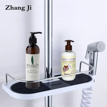 Badeværelse Shampoo Opbevaring Holder Skuffen Vægmonteret Plast Brusehoved Holder Justerbar Badeværelse Hylder Sæbe Opbevaring Hylde
