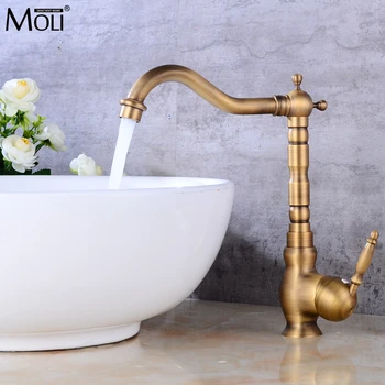 Badeværelse Sink Faucet Antik Bronze Færdig med Varmt og Koldt Vand, Mixer Kran Med Pop Op ML312