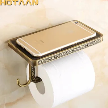 Badeværelse storage rack Antik Messing papirholder badeværelse mobil holder toiletpapir holder YT-1492