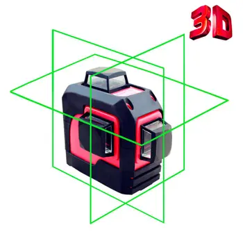 BAGGRUNDSTAPET 3D-Grøn Laser-Niveau Self Leveling 360 Graders Vandret&Lodret på Tværs af