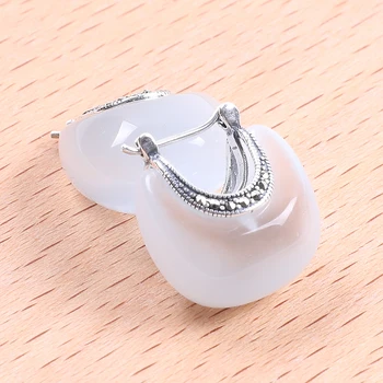 BALMORA Ægte 925 Sterling Sølv Smykker Månen Form Opal Earring for Kvinder, Kvindelige Gaver Classic Fashion Smykker MYS30235