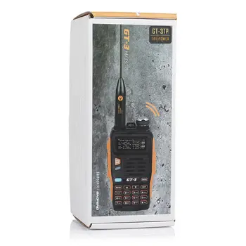 Baofeng GT-3TP MarkIII 1/4/8Watt High Power 136-174/400-520MHz Skinke To-vejs Radio Walkie Talkie med Mikrofon, Højttaler