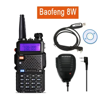 Baofeng UV-5R 8W Walkie Talkie UV8HX Dual Band Skinke Radio,Søster Baofeng Kabel UV82 UV-82 radio comunicador profissional GT-3