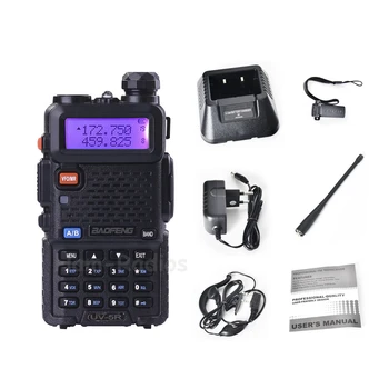 BaoFeng UV-5R walkie taklie transceiver 5W VHF-UHF Dual Band 136-174/400-520 MHz Skinke CB FM-to-vejs radio Free ørestykke