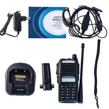 Baofeng UV-82 8W walkie talkie bærbare radio dual band-transceiver, High Mid Low Power UV82 Skinke Radio Station amatør Bærbare