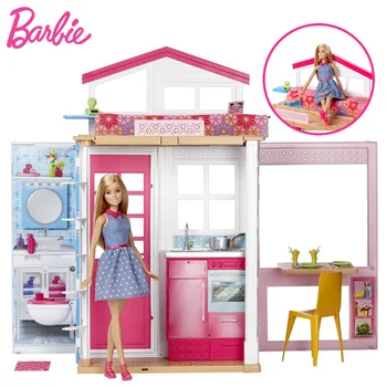 Barbie Dukke Blottere feriebolig Dukke Etagers Hus & Dukke Dukkehus Kit Søde Værelse Baby Pige Legetøj Poppenhuis Casa de Boneca