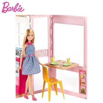 Barbie Dukke Blottere feriebolig Dukke Etagers Hus & Dukke Dukkehus Kit Søde Værelse Baby Pige Legetøj Poppenhuis Casa de Boneca