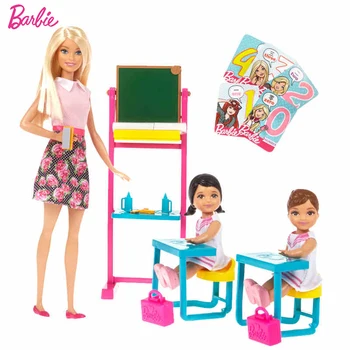 Barbie Originale Mærke Drømme Engelsklærer Job Klasseværelset Og Elev Til Den Lille Pige Fødselsdagsgave Pige Legetøj Gave Boneca
