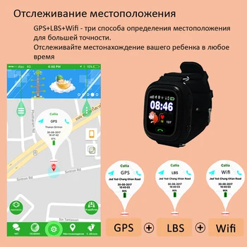 Barn Smart Ur Q90 GPS LBS Positionering Børn, Smart Ur 1.22-Tommer Touch-Skærm SOS Ur Tracker til Kid Safe Overvåge#C1
