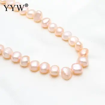 Barok ferskvandsperle Perler af naturlige rosa Grade AA 7-8mm Hul:Ca 0,8 mm Sælges Ca 15 Tommer Strand