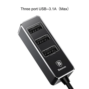 Baseus 5.5 En 4 Ports USB Bil Oplader Flere Expander Bil-oplader Adapter Hurtig Opladning Mobiltelefon Oplader Til iPhone x Samsung