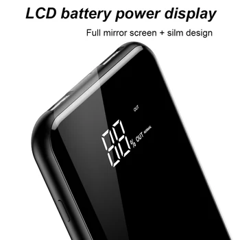 Baseus LCD-8000mAh QI Trådløse Oplader 2A Dual USB Power Bank Til iPhone X 8 Samsung s9 Batteri Oplader 5W Wireless Charging Pad
