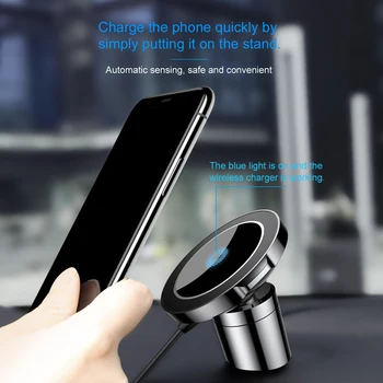 Baseus Trådløse Oplader til iPhone X 8 Samsung S7 S8 Note8 Car Mount Qi Trådløs opladning Opladning luftskrue bil telefonen holder Stand