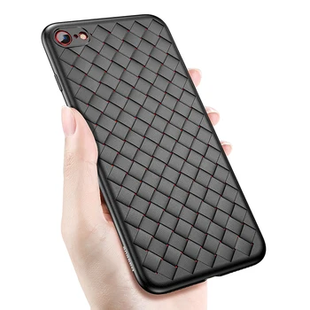 Baseus Weaveing phone case for iPhone 7 8 Trendy Grid Silikone Case til iPhone 7 8plus Luksus Ultra Tynd Slank Blødt TPU Capinha