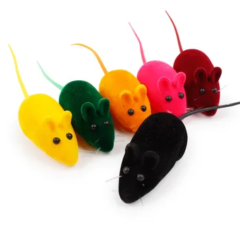 Batch farverige kat Gummi-foret legetøj legetøj til katte killing falsk musen dyr sjov spille legetøj til kæledyr kat produkter p99