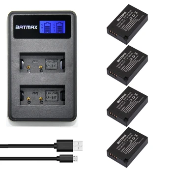 Batmax 4stk LPE17 LP E17 LP-E17-Batteri+LCD-Dual USB Oplader til Canon EOS 200D M3 750D 760D T6i T6s 800D 8000D Kys X8i Kameraer