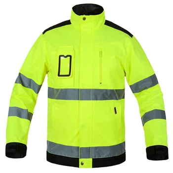 Bauskydd Høj synlighed arbejdstøj, der passer arbejde suit fluorescerende gul arbejde jakke arbejde bukser med knæbeskyttere gratis fragt