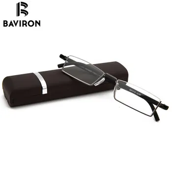 BAVIRON Gratis Fordreje TR90 læsebriller Unisex Ingen Forvrængning Ben Briller Ramme i Rustfrit Stål Optisk HD Vision Linse B8888LH