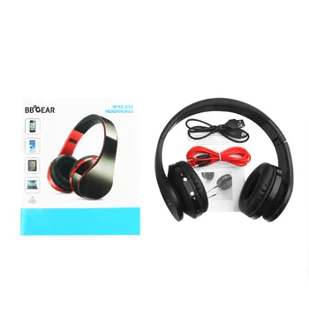 BBGear Sammenklappelig Bøjle Hovedtelefoner Bærbare Trådløse Bluetooth Sports Headset w/ Mic/Håndfri Stereo musikafspiller Til iphone
