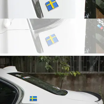 BBQ@FUKA 1pc Metal Sverige svensk Flag Bil Chrome Side Kroppen Badge-Logo Klistermærke Passer Til Passat XC60 A6 A4 Auris Bil tilbehør