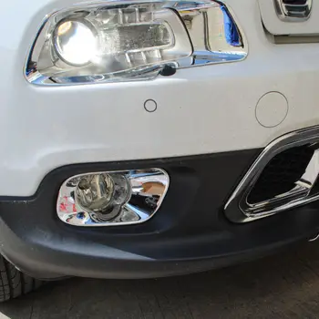 BBQ@FUKA 2stk Chrome abs Bil Foran Lygten Lampe Dække Dekoration Trim Ramme Styling Mærkat Passer til Jeep Cherokee