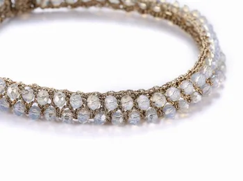 BEANDSLAND Yndefulde Crystal Værk Hæklede Kort Halskæde Fashionable Smykker Kvinde Gave