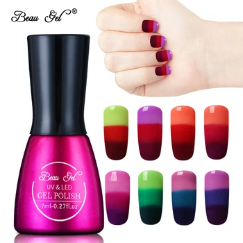 Beau Gel 3 I 1 Farve Skiftende Neglelak og UV-LED-Soak-Off Nail Art Akryl til Gel Lak Gelpolish Shilak Semi Permanent