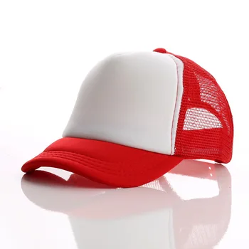 Beckyruiw Engros Børn Solid Farve Mesh Baseball Caps Dreng og Pige Almindelig Solen Cap Kid DIY Tilpasset Trucker Hat