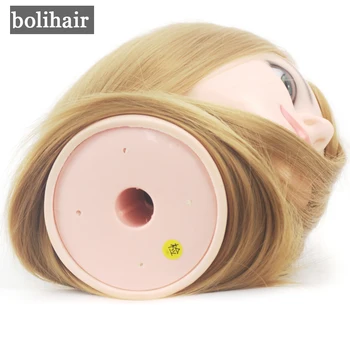 Bedste Europa Mannequin Hoved Med Blonde Hair Salon Træning Kvindelige Mannequin Hoved Frisurer Kosmetologi Frisør Hoved Model