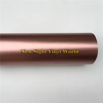 Bedste Kvalitet Rose Guld Mat Satin Chrome Wrap Film Satin Metallic Metal Bil Body Wrapping Folie Bil Mærkat Boble Gratis