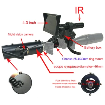 Bedste Sniper Udendørs Jagt Optiske Syn Taktiske Riffelsigte Infrarød lommelygte med LCD-night vision For scope
