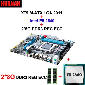 Bedste sælger mærke HUANAN M-ATX X79 bundkort CPU RAM kombinationer xeon E5 CPU 2640 CPU RAM 16G(2*8G) DDR3 REG ECC alle testet