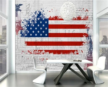 Beibehang 3D Tapet Retro Amerikanske Flag Graffiti Baggrund Væggen Stue, Soveværelse, TV Vægmaleri foto tapet papel de parede