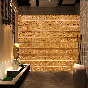 Beibehang Brugerdefinerede Vægmaleri Tapet Enhver størrelse 3D-Egyptisk relief stentavle, skriver stue baggrund vægmaleri