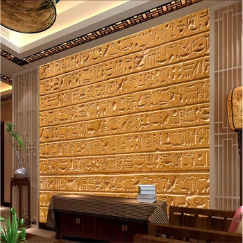 Beibehang Brugerdefinerede Vægmaleri Tapet Enhver størrelse 3D-Egyptisk relief stentavle, skriver stue baggrund vægmaleri
