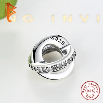 BELAWANG Klassiske 925 Sterling Silver Cross Charm Perle Passe Europæiske DIY Armbånd til Kvinder, Bryllup, Engagement Luksus Smykker Gave