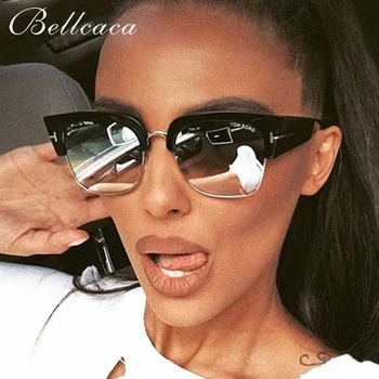 Bellcaca Mode Solbriller Kvinder Luksus Brand Designer Dame Semi-Uindfattede solbriller Til Kvinder UV400 Lunettes BC145