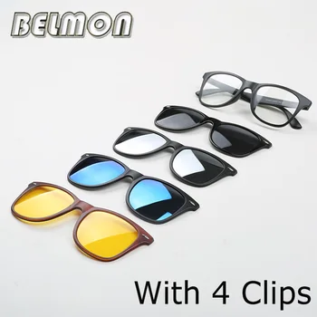 BELMON Briller Ramme Mænd, Kvinder Mode Klip På Magneter, der er Polariseret Sungllasses Optiske Briller Brille Ramme For Mandlige RS258