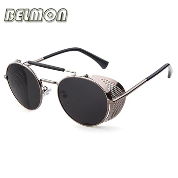 BELMON Steampunk Solbriller Mænd Kvinder 2017 Brand Designer solbriller Til Damer Punk Beskyttelsesbriller Vintage Kvinde Mand Oculos RS103