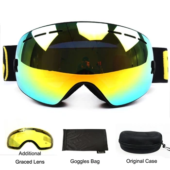 Benice mærke ski goggles dobbelt linse UV400 anti-fog sfæriske ski briller skiløb mænd kvinder snow goggles 3100+Optik+Box Set
