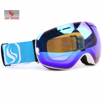 Benice Mærke Ski Snowboard Goggles Double Lens Anti Tåge UV-Sfærisk Professionel Ski Briller Mænd Flerfarvet Sne Goggle Masker