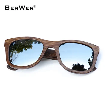 BerWer 2018 mode polariserede solbriller til rådighed Bambus træ-solbriller